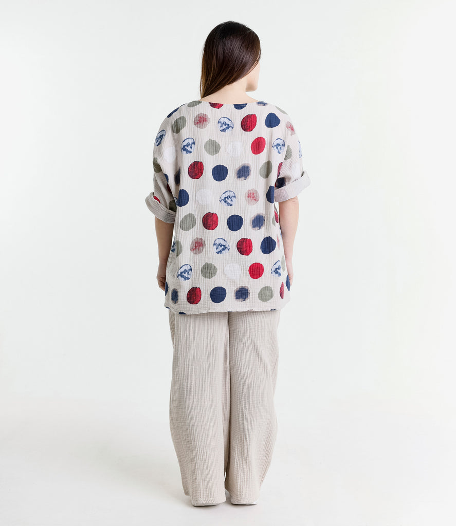 Ladies Assorted Colours Polka Dot Tops Cotton Wholesale prices image 3