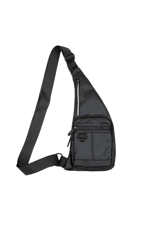 Mens Canvas Cross Body Shoulder Bag Travel Work Multi Pocket Rucksack Chest Bag image 0