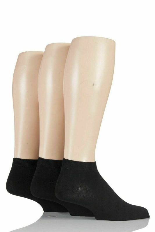 3 Pairs Men's Black Trainer Socks Ankle Sports Low Cut Gym Soft Everyday Socks image 1