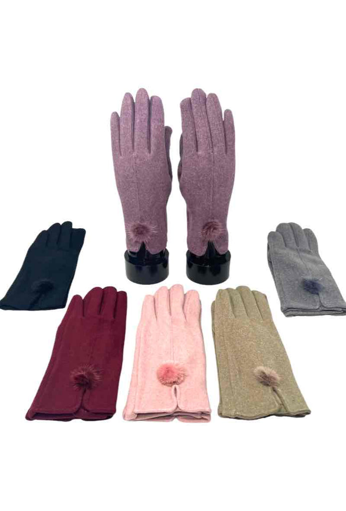 Women's Gloves Touch Screen Stylish Pompom Soft Winter Comfortable Warm Gloves image 1