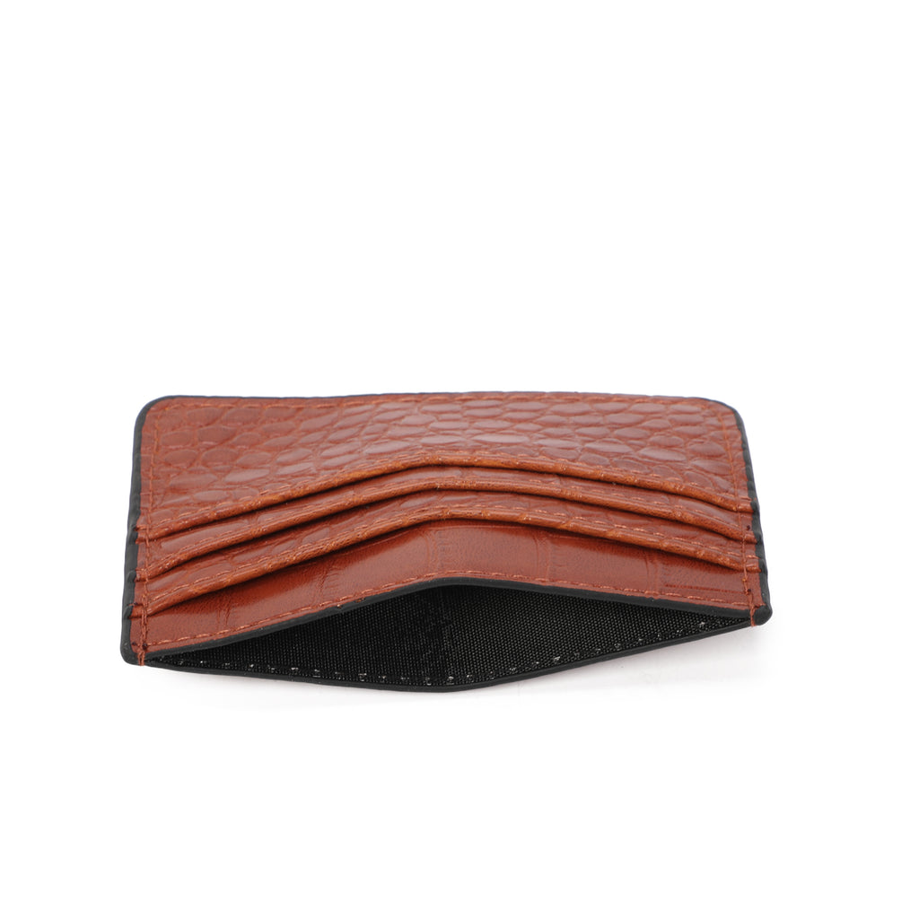 Unisex Leather Card Holder Crocodile Print Travel Outdoor Stylish Small Pouch image 11
