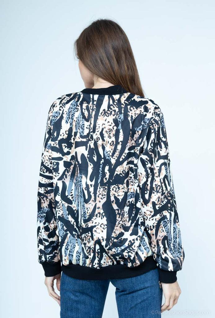 Women's Winter Zipped Jacket Bomber Printed Outdoor Party Stylish Jackets image 14