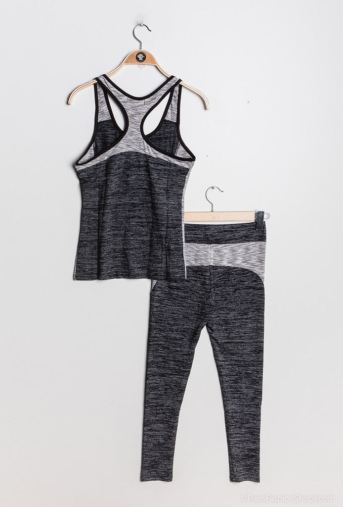 Women's Sportswear Set Activewear Tracksuit Vest Top Leggings Gym Fitness Suit image 9