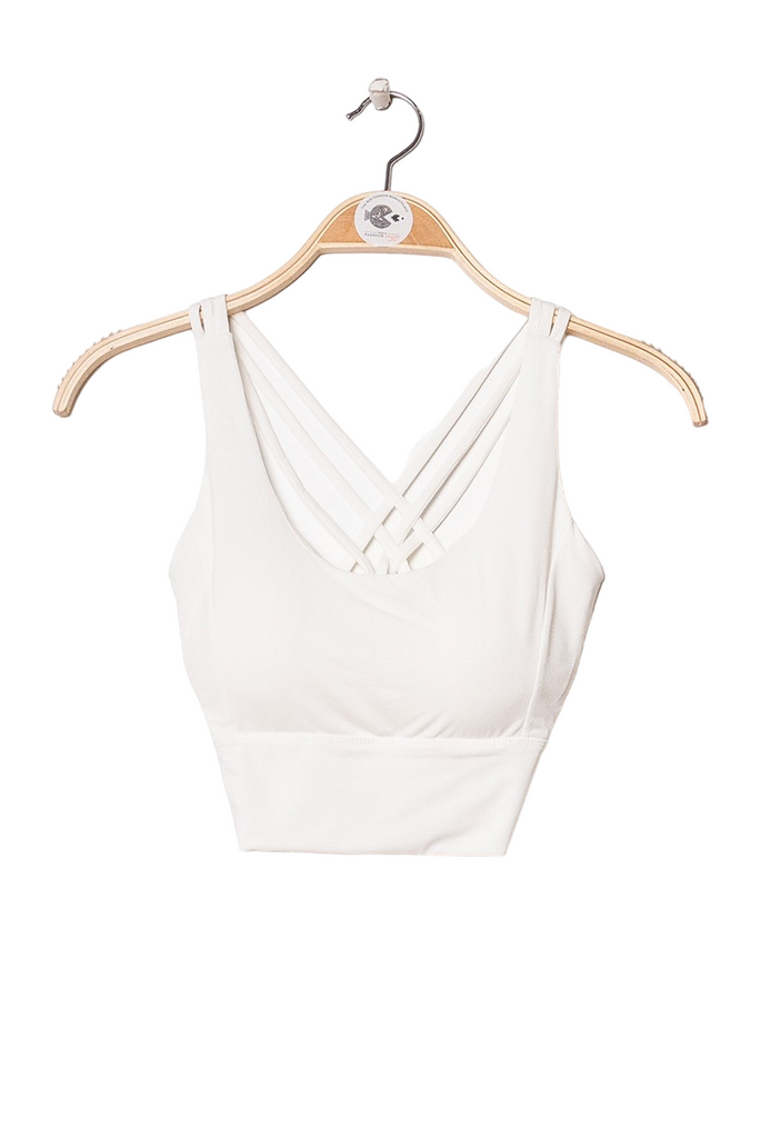 Womens Padded Sports Bra Cross Back Strappy Yoga Running Gym Fitness Tops Vest image 5