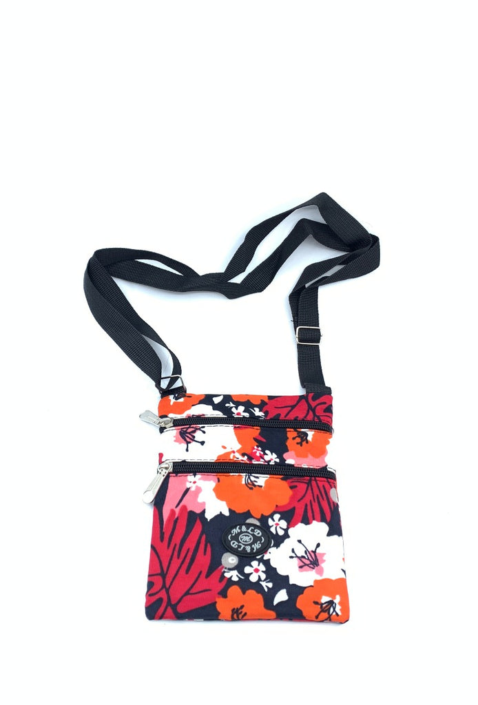 Ladies Floral Shoulder Crossbody Work Travel Waterproof Utility Multi Zips Bag image 0