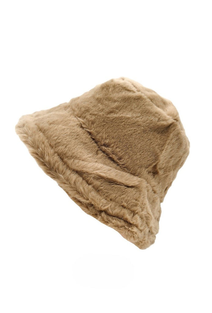 Ladies Faux Fur Bucket Hat Soft Warm Winter Hat Outdoor Travel Stylish Hats image 4