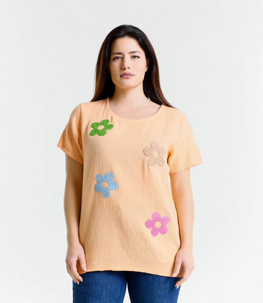 Ladies Daisy Cotton T Shirt Assorted Colors Wholesale Prices image 1