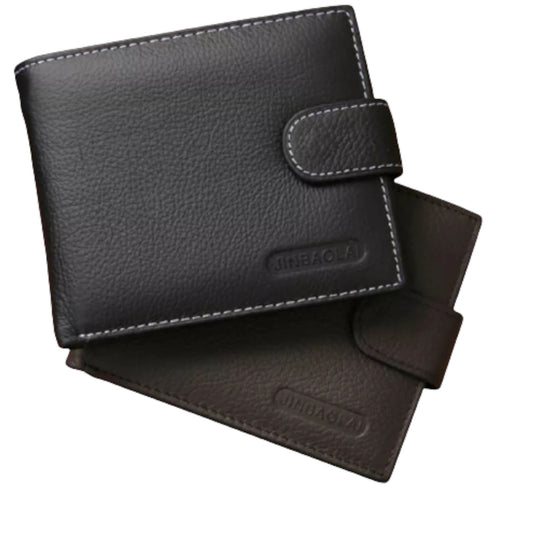 Gents Real Leather Wallet Card Photo I.D Holder Money Coin Purse Organizer Pouch image 0