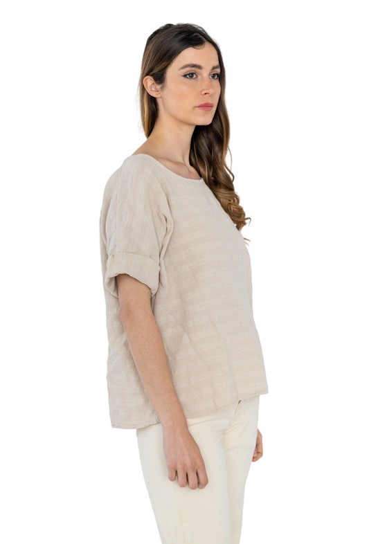 Women’s Italian Plain Shirt 100% Cotton Lightweight Big Plus Size Top image 1
