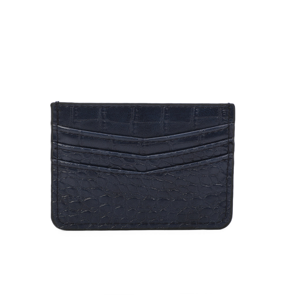 Unisex Leather Card Holder Crocodile Print Travel Outdoor Stylish Small Pouch image 3