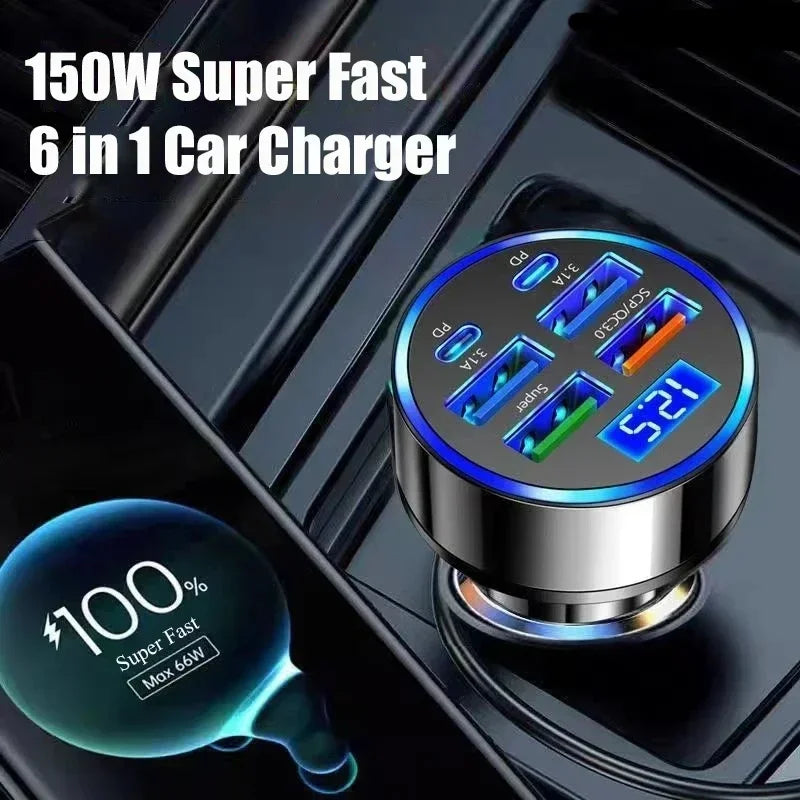 350W Car Charger USB  PD QC3.0 USB C Car Phone Charger Type C Adapter for iPhone Samsung Huawei Xiaomi Quick Charge ﻿