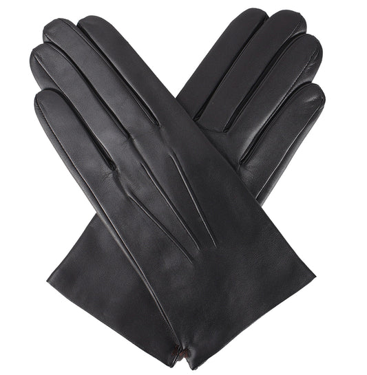 Mens Black Leather Gloves Winter Warm Gloves image 0