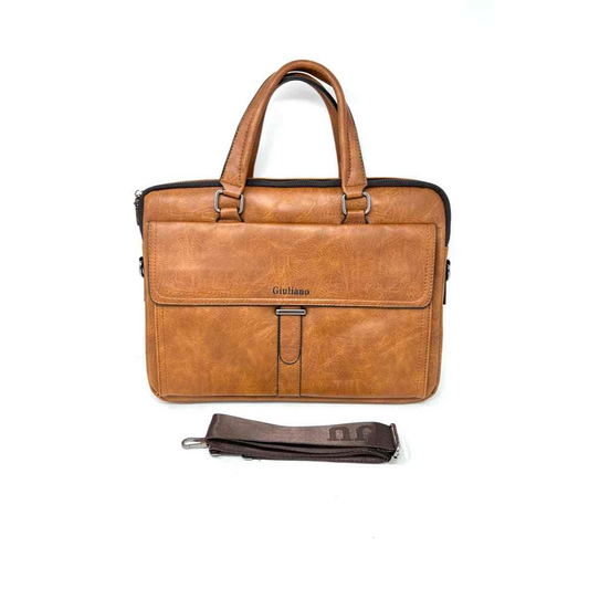 Men's Stylish Business Genuine Leather Laptop Bag Briefcase Shoulder Strap image 0