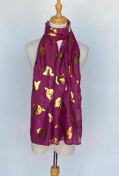 Scarf printed with gold roses Womens High Quality Wrap Ladies Stole Women's Scar image 8