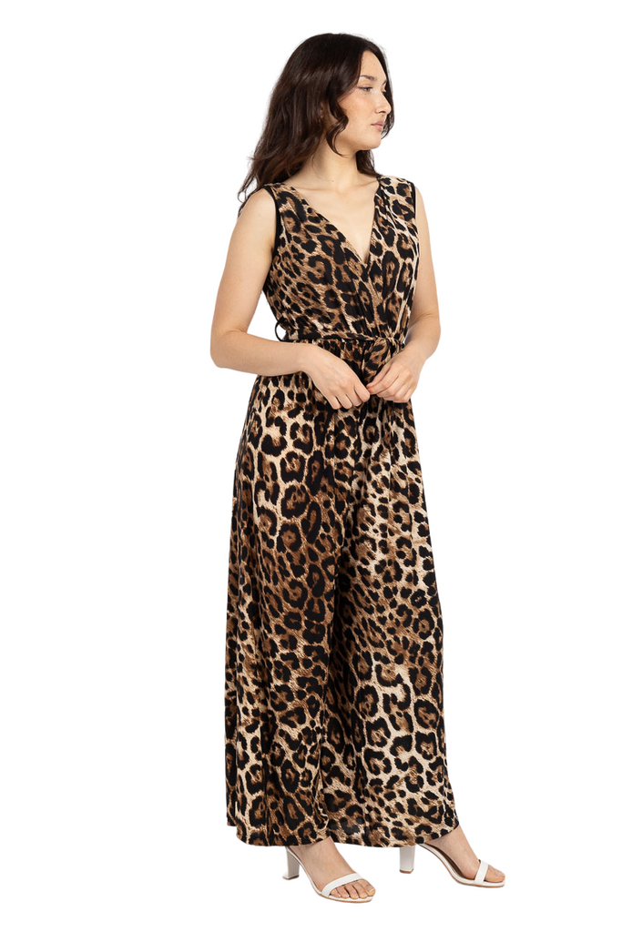 Women's Bodysuit Leopard Print Sleeveless Catsuit Leopard Cemi Pants Jumpsuit image 2
