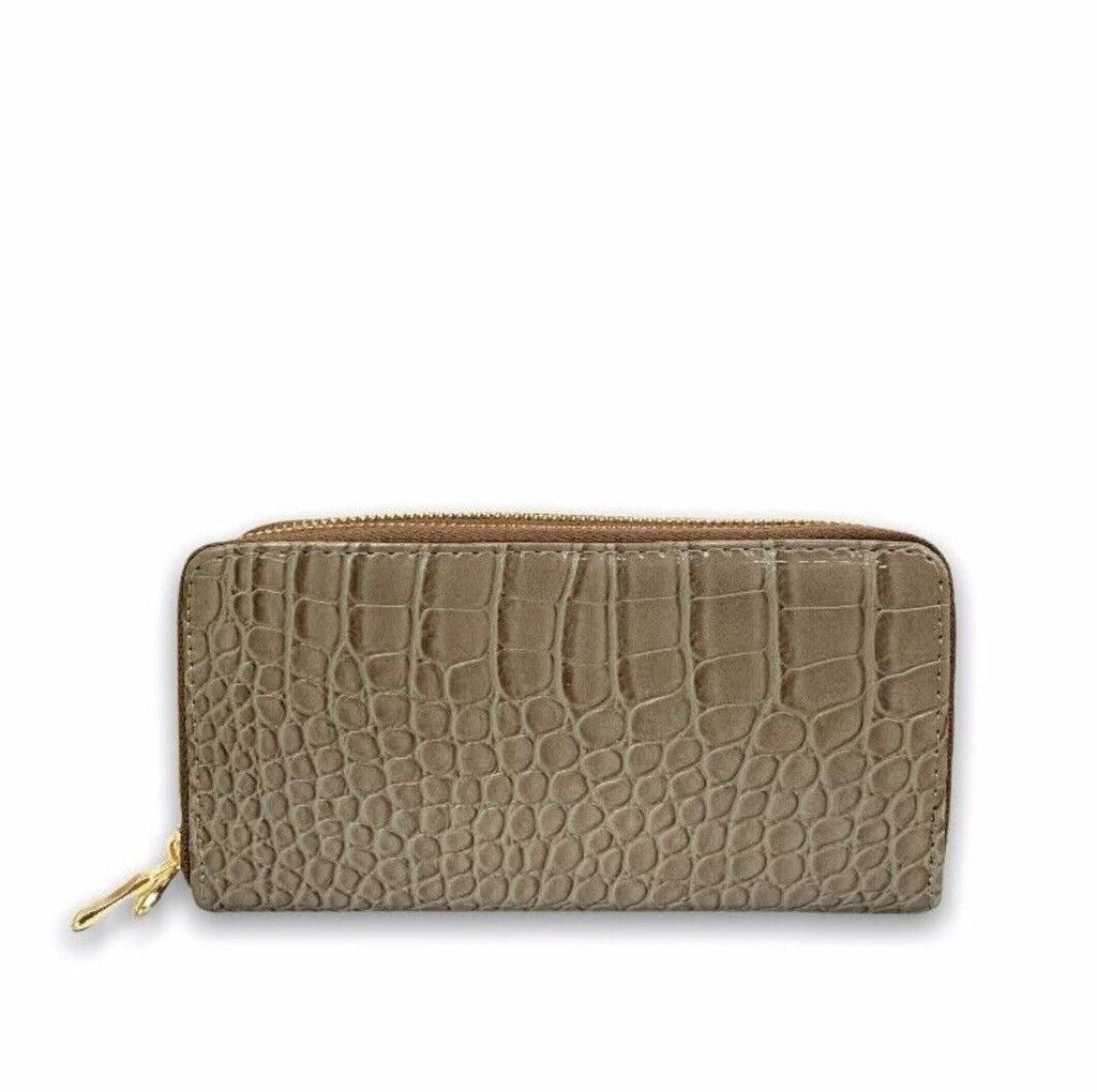 Womens Purse 2 Zipped Crocodile Print Wallet Coins Card Cash Clutch Bag image 7