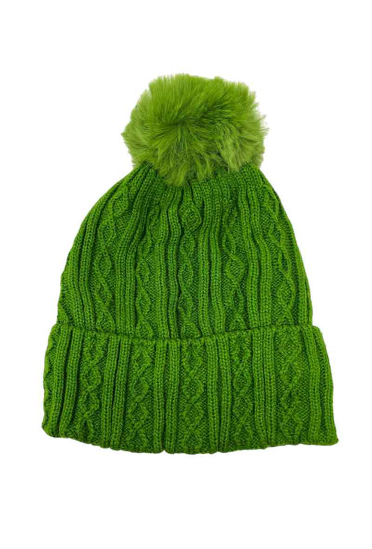 Women Faux Fur Pompon Cap Faux Fur Lining Extra Warm Soft Stylish Winter Beanies image 0