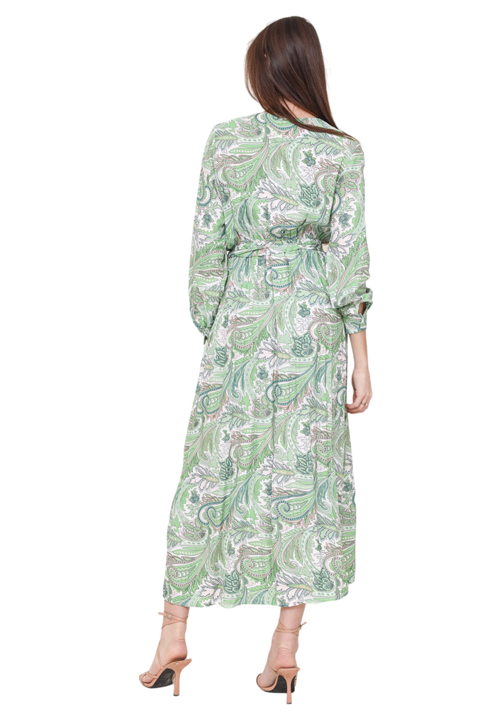 Ladies Long Sleeve Wrap Dress Printed V Neck Long Dress Summer Holiday Dress image 4