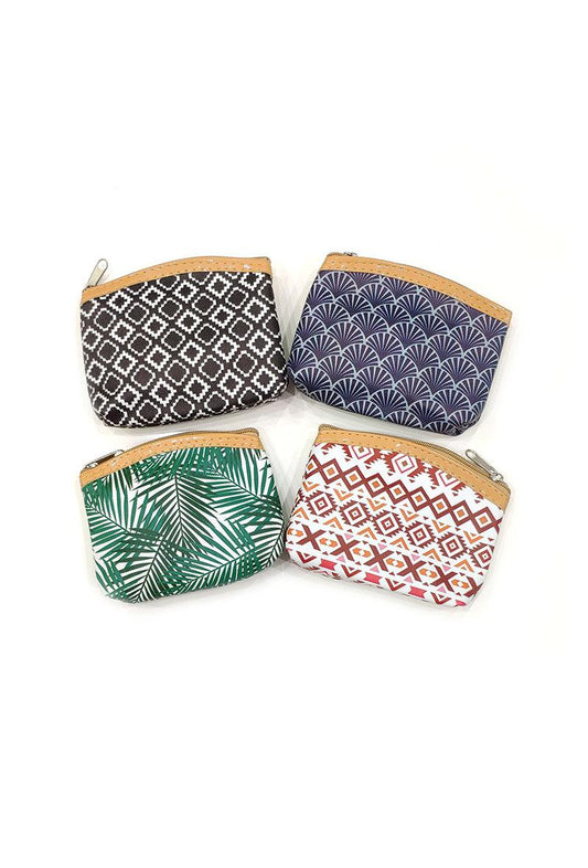 Women's Small Printed Pattern Coin Purse Key Ring Pouch Card Coin Mini Holder image 0