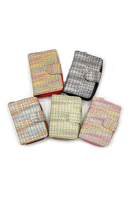 Ladies Rattan-style Paw Coin Purse Multicoloured Design Small Pouch Cash Holder image 0