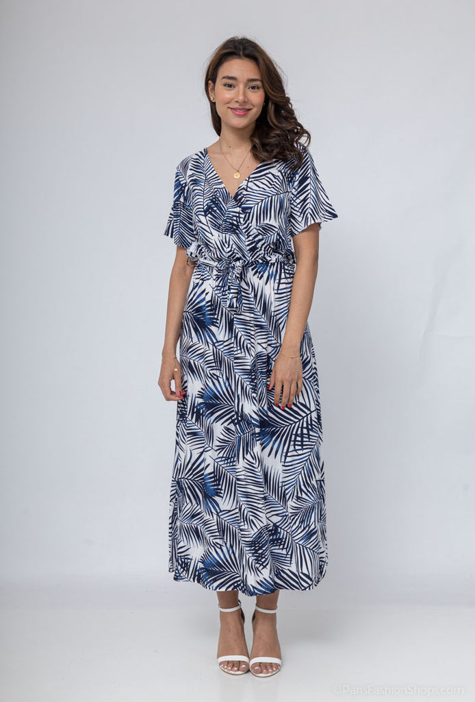 Printed wrap dress image 0