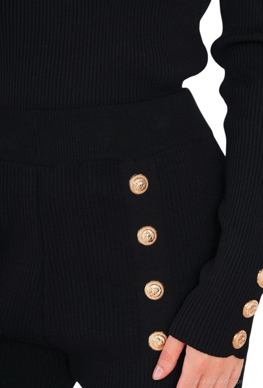 Women Pants Set with Long-sleeved Top Both Pieces are Ribbed and very Elastic image 1