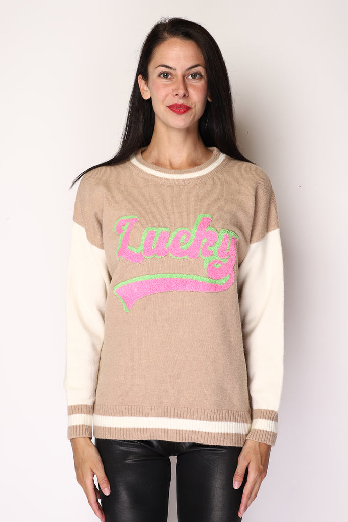 Women's Sweater American Jersey Effect "Lucky" Tufted Sweater Warm Winter Jersey image 8