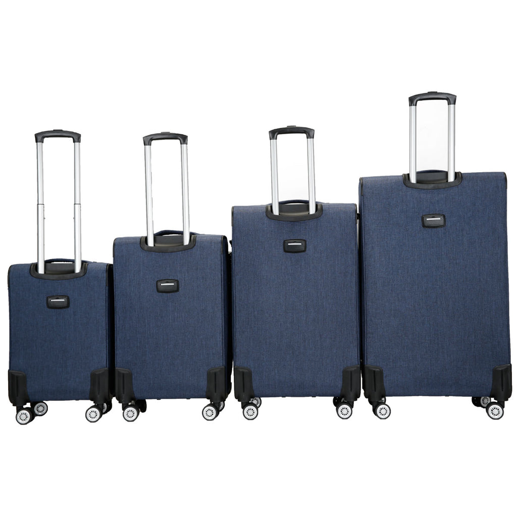 Set Of 4 Luggage Nylon Lightweight 4 Wheel Spinner Trolley Travel Bags image 6
