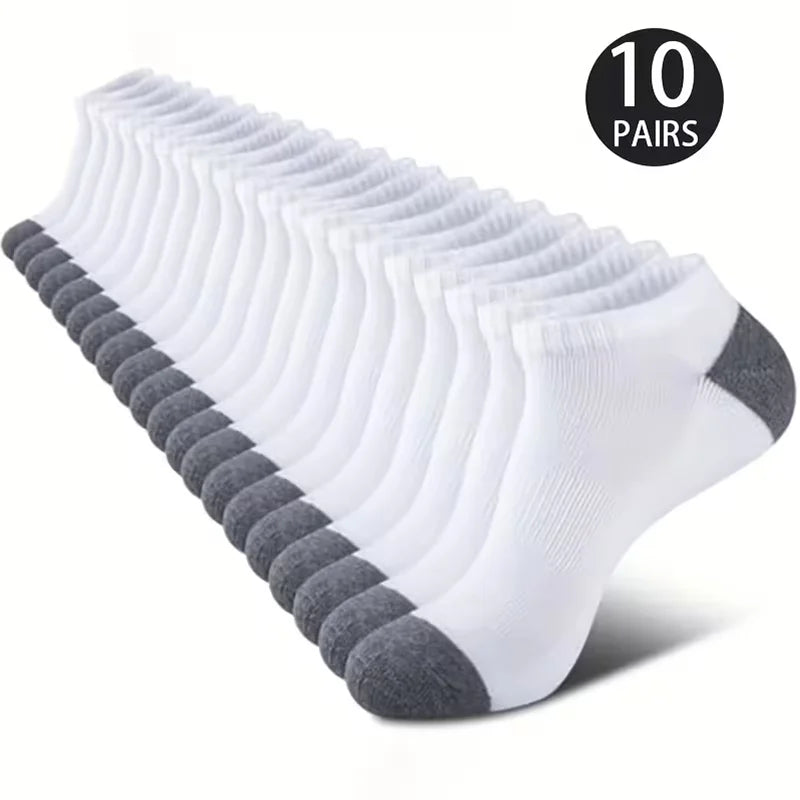 10 Pack Unisex Comfort-Fit Ankle Socks For All, Breathable & Lightweight - Ideal For Sports & Daily Wear