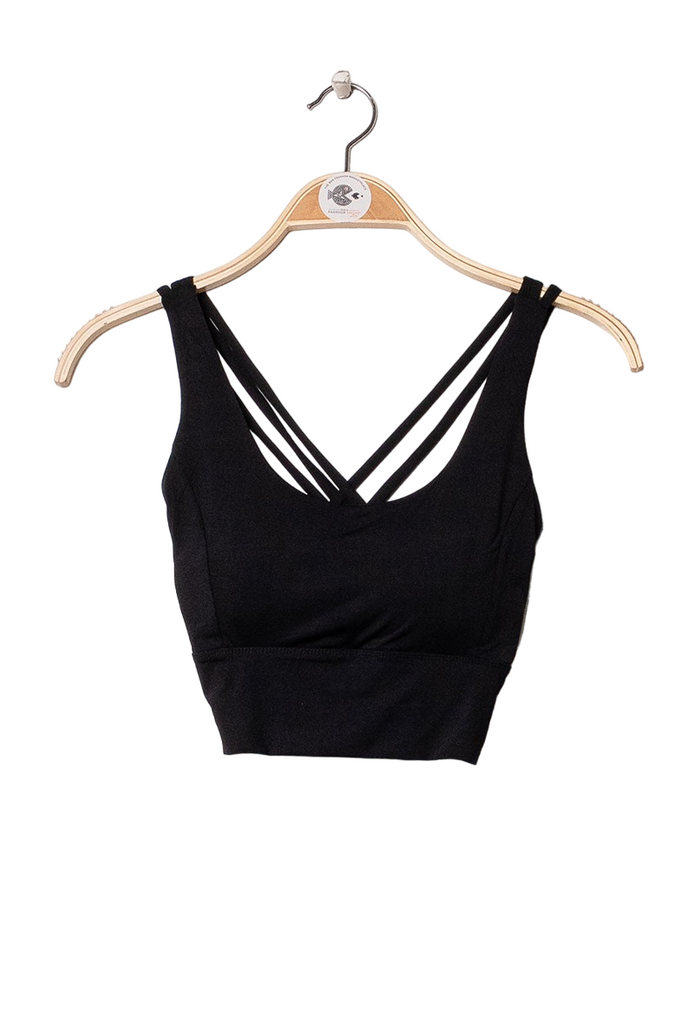 Womens Padded Sports Bra Cross Back Strappy Yoga Running Gym Fitness Tops Vest image 7