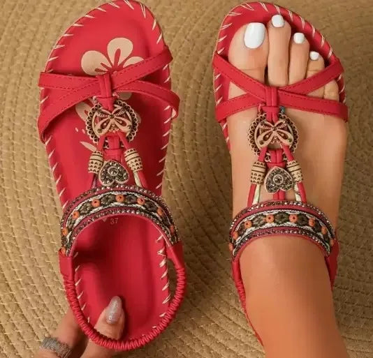 New Women's Sandals Bohemian Style Outdoor Soft Sole Beach Sandals Platform Lightweight Women Casual Shoes Flat Plus Size Sandal