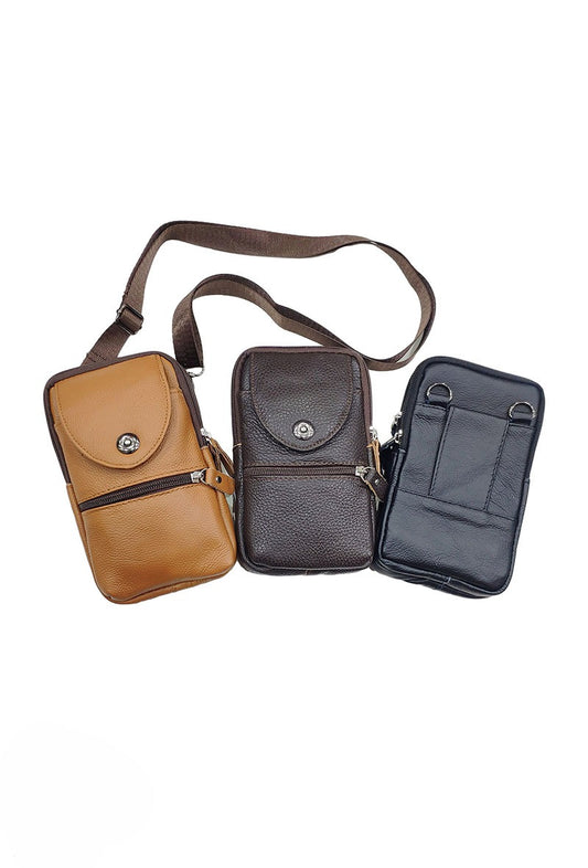 Women's Leather Phone Pouch Bag Mini Outdoor Stylish Holiday Travel Belt Pouch image 0