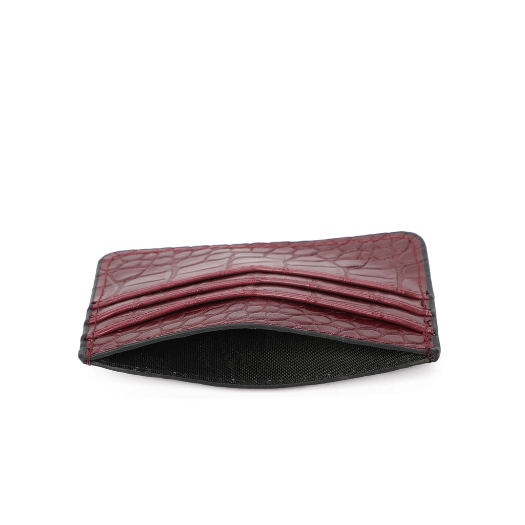 Unisex Leather Card Holder Crocodile Print Travel Outdoor Stylish Small Pouch image 8
