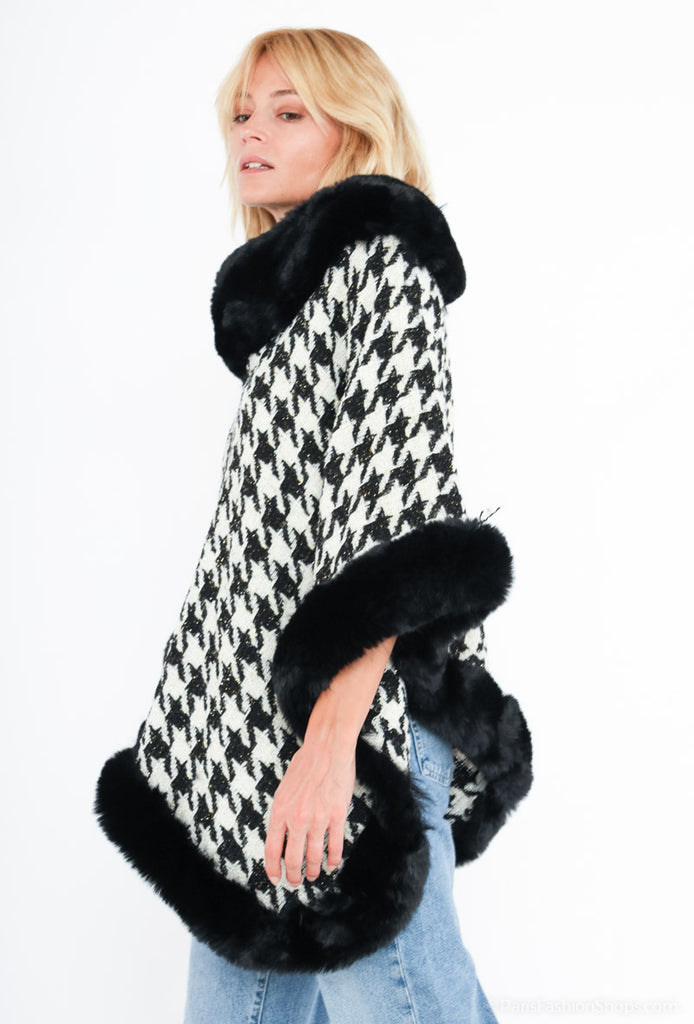 Women's Poncho Winter Jacket Oversized Cape Poncho Wrap Fur Poncho Plus Size image 6