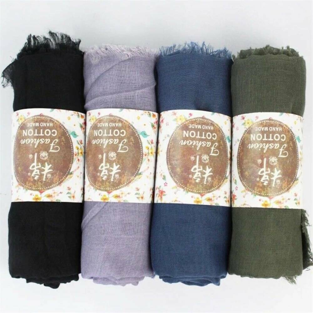 Ladies Scarf Cotton Shawl Hijab Head Pashmina Wrap Arabic Plain Neck Lady Scarf image 0