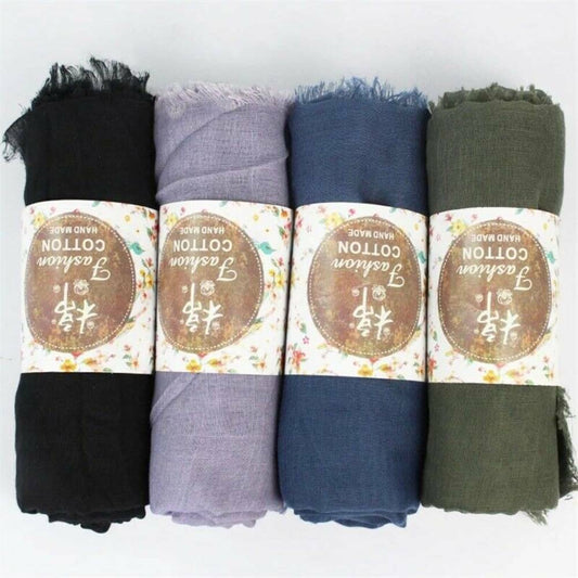 Ladies Scarf Cotton Shawl Hijab Head Pashmina Wrap Arabic Plain Neck Lady Scarf image 0