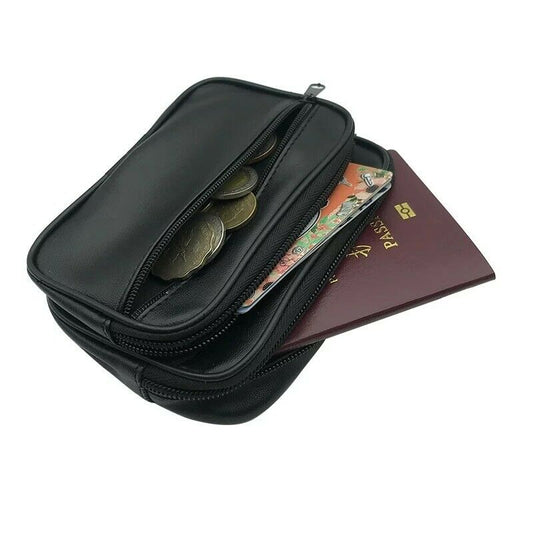 Coin Purse Belt Bag Mini Leather Wallet Belt Cash Card Purse Holster Key Holder image 0