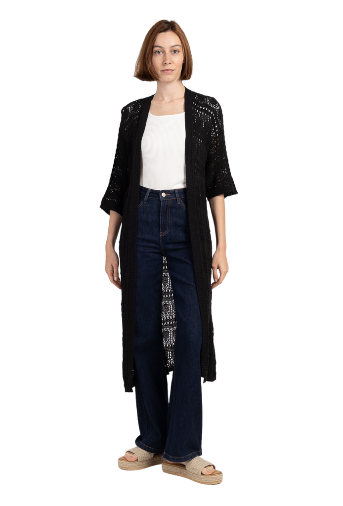 Women's Ladies Long Sleeve MAXI Boyfriend Cardigan Open Cardigans Floaty 8-16 image 5