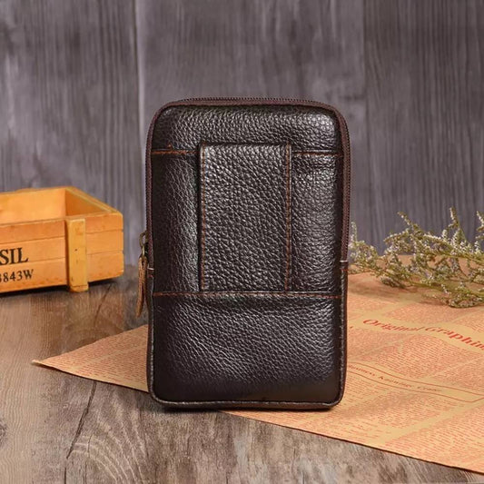 Men's Ladies Soft Leather Waist Fanny Pack Mobile Phone Belt Coin Travel Pouch image 1