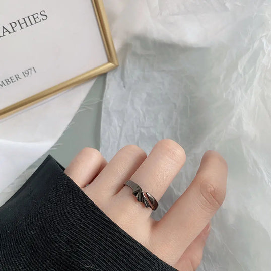 Retro Angel Demon Wings Open Ring for Women Couples Punk Gothic Adjustable Finger Jewelry Accessories Hip Hop Gifts