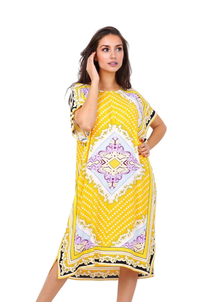 Ladies Cotton Dress Mid Length Dot Printed Party Stylish Dress image 0