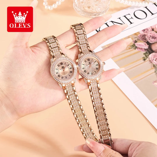 Ladies' watches Diamond dial waterproof diamond inlaid quartz watch for women beautiful trend dress watch