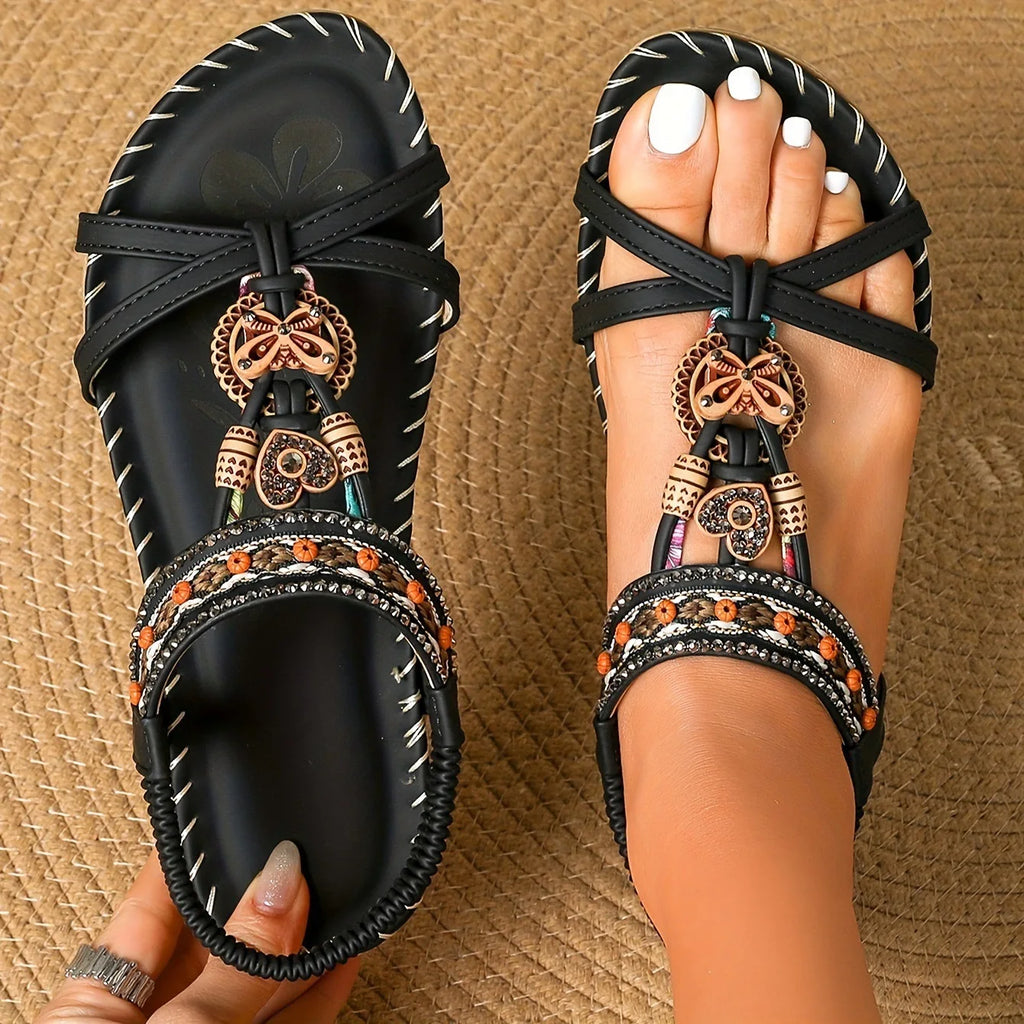 New Women's Sandals Bohemian Style Outdoor Soft Sole Beach Sandals Platform Lightweight Women Casual Shoes Flat Plus Size Sandal