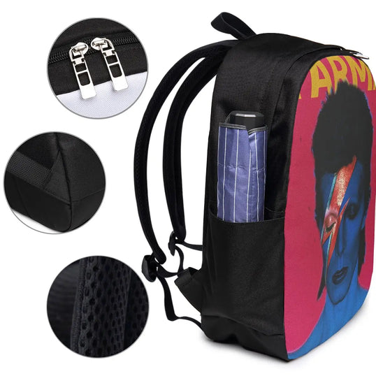 Davids Bowied Backpack Travel Notebook Bag Computer College Student School Bag Laptop Shoulder Bags for Men Women