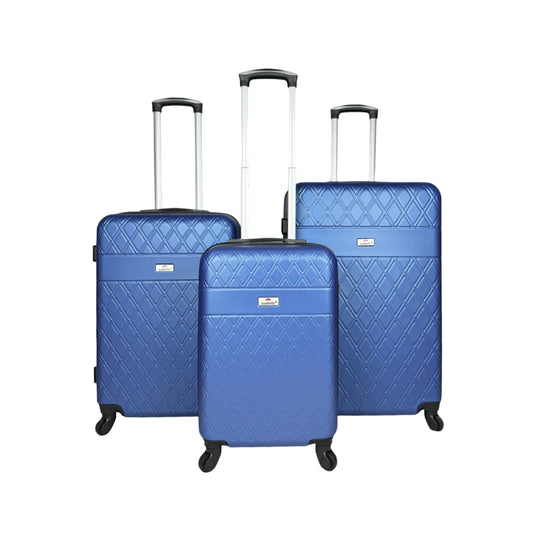 Set of 3 reinforced ABS suitcases cabin luggage travel bags lightweight 4 wheels image 0