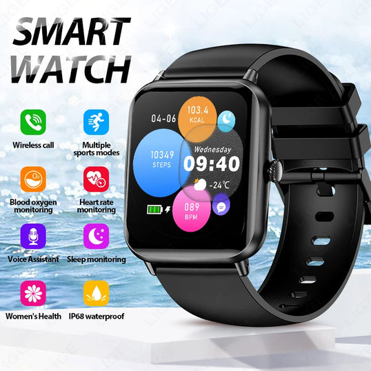 LIGE For Android IOS Smart Watch Men Bluetooth Call Sport Fitness Tracker Health Monitoring Fashion Women Smartwatch Ladies Gift