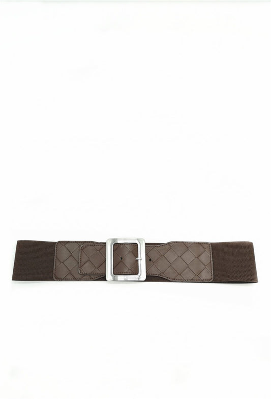 Ladies Adjustable Elastic Stretchy Fashion Wide Metal Buckle Dress Waist Belt image 1