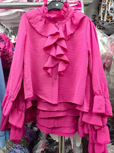 Girls Blouse Shirt Children Top Frilled Shirt Ages 4-14 Party Blouse Top Dress image 0