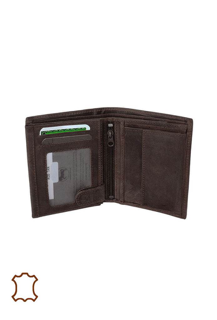 Men's Greased Leather Skull Design Wallet Comfortable Multi Pockets Wallets image 5