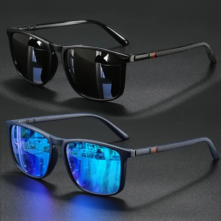2/3pcs Luxury Square Vintage Cycling Sunglasses Men Women Fashion Travel Driving Fishing Sun Glasses Male Eyewear UV400